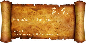 Porpáczi Ibolya névjegykártya