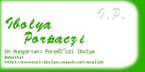 ibolya porpaczi business card